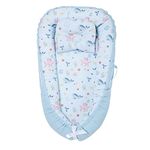 Haus & Kinder Baby Sleeping Bag|Cotton Bedding Set For Infants And New Born Baby|Carry Nest And Portable Bassinet For 0-24 Months Size|Sleeping Pod Bed (Vitamin Sea, Blue) - 150 Tc, Pillow Cover