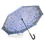 totes InBrella Reverse Close Umbrella, Flower Garden