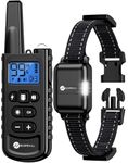 Dog Training Collar with Remote, 2600Ft Remote Electronic Dog Shock Collar with Beep, Vibration, Shock, Light and Keypad Lock Mode, Electric Shock Collar for Small Medium Large Dogs(Black)