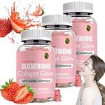 Glutathione Collagen Glow Gummies, Glowing Skin Gummies, Glutathione Collagen Glow Gummies for Dark Spot, 2/3bottle Korean Collagen Gummies for Skin Care (3pcs)