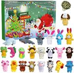 Christmas Advent Calendar 2022 for Kids 24 Days Christmas Countdown Calendar with 24 Pcs Animal Finger Puppets Plush Toys Christmas Party Favors Xmas Gifts for Toddler Boys Girls Children Teens