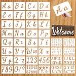 40 Pieces - Letter Stencils for Wood Signs - Stencils and Templates for Painting on Wood - Cursive Letter and Number Stencils for Signs, Wall Art & Crafts - Alphabet Stencils for Painting & Drawing