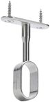 D.H.S. Oval Closet Rod Middle Support - Polished Chrome