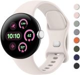 Silicone Bands for Google Pixel Watch 3 41mm Bands/Pixel Watch 2 Band Women Men, Comfortable Adjustable Sports Replacement Strap for Google Pixel Watch 3 41mm/2/1 (Small, Starlight)