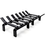 WILLOW WEAVE 17in Fireplace Grates Wood Stove Grate Rack Stove Burning Rack Heavy Duty Solid Steel 7-Bars Firewood Holder Fire Grate for Indoor Hearth Outdoor Firepit Matt Black