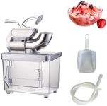 GarveeHome 661LBS/H Commercial Ice Crusher, 350W Electric Snow Cone Machine with 4 Blades, Stainless Steel Shaved Ice Machine with 38L Ice Storage Box for Restaurants, Bars, Home and Commercial Use