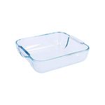 Pyrex Square Glass Roasting Dish, Clear, Size: 21 x 21 cm, Glass Square Roaster, Oven Baking Dish, Highly Thermal Resistant: Oven, Microwave & Dishwasher Safe, GD029