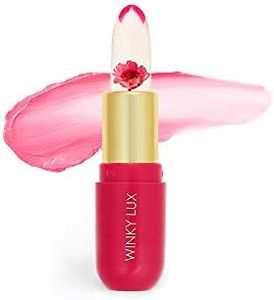 Winky Lux Flower Balm, pH Lip Balm, Color Changing Lipstick and Tinted Lip Balm Stain, Vegan & Cruelty Free Lip Balm, Hydrate & Plump, Sheer Pink Lipstick, Pink Flower