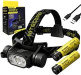 Nitecore HC65 v2 Powerful headlamp 1700 Lumen with Eco-Sensa TypeC USB Cable (+ 1x Extra NL1835HP Battery)