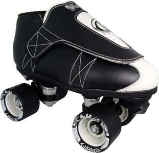 VNLA Junior Tuxedo Jam Skates - Indoor Unisex Roller Skates for Tricks, Jam and Speed Skating - Mens 8 / Ladies 9