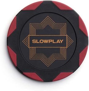 SLOWPLAY Nash Clay Poker Chips, 14 Grams Heavyweight Clay Composite, 40mm Large Chips in Bulk, Pack of 50 in Red Without Denomination