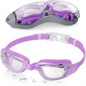 Aegend Swim Goggles, Swimming Goggles No Leaking Full Protection Adult Men Women Youth-Clear Purple