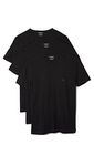 Emporio Armani Men's 3-Pack Cotton Crew Neck, Black, LARGE