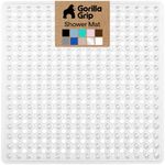 Gorilla Grip The Original GORILLA GRIP (TM) Non-Slip Bath and Shower Mat Featuring Powerful Gripping Technology, Material (Clear: Square 21" x 21")
