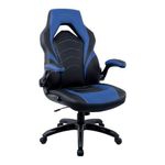 Staples Emerge Vortex Ergonomic Gaming Chair with Wheels, Reclining Office Chair, Adjustable Height & Arms, Padded Headrest, Lumbar Support, Bonded Leather, Black and Blue