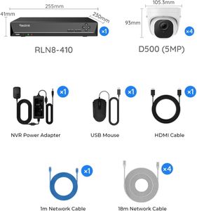 Reolink 4K NVR Security System, 8-Channel, 2TB, 4 Cameras