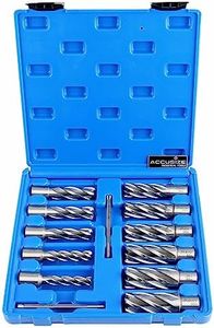 Accusize Industrial Tools 13 Pc 7/16'' to 1-1/16'' H.S.S. Annular Cutters, 2'' Cutting Depth, 3/4'' Weldon Shank, with 2 Pilot Pins, Strong Case, N2