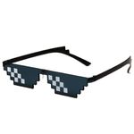 IRYNA 1Pcs Cool Glasses Black Thug Life Sunglasses, Swag Glasses Unisex Sunglasses Funny Glasses 8-Bit Pixel Mosaic Glasses UV Protect Gamer Sunglasses Party Glasses for Adult Kids