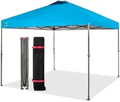 CROWN SHADES 10x10 Canopy Tent, Pop Up Beach Tent for Outdoor Shades with Wheeled Bag, 8 Stakes, 4 Ropes, Outdoor Canopy, Sky Blue