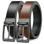 CHAOREN Reversible Belts Men - 1 3/8" Dress Leather Belts for Men - Two Styles in One Belt