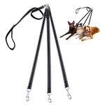 LTSGORY 3 Way Dog Leash Detachable Reflective Coupler Tangle Free 3 in 1 Multiple Double Dog Leash Lease with Soft Padded Handle for 3 2 1 Dual Dog Pet Puppy Walking Training Outdoor