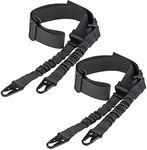 CVLIFE Two Points Sling with Length Adjuster Traditional Sling with Metal Hook for Outdoors Black 2 Pack