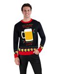 Holiday Hype Men's Ugly Christmas Sweater Holiday Pullover Traditional Fun, Wonderful Time Drink Pocket, X-Large