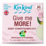 KinKind Give me MORE! Deep Conditioner Bar for Damaged, Frizzy & Curly Hair. Extra Care & Protection. Vegan & Cruelty Free. Upto 50 washes! 40g