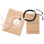 Lanqueen Couple Gifts Matching Couple Bracelets I Love You Beaded Friendship Bracelet Gifts for Best Friend Bff Women Men Boyfriend Girlfriend Him His Hers Husband Wife Bf Gf Lover Pink