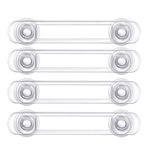 Baby Safety Cupboard Locks, 4 Packs Child Cabinets Safety Lock Baby Proofing for Toilet, Draw，Refrigerator, Ovens Transparent