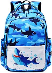 Cartoon Shark Backpack for Kids Elementary Middle School Bag Bookbag, Waterproof and Lightweight