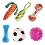 RvPaws Puppy and Dogs Toys | Carrot | Dummy | Rope Dumbbell | Led Ball | Squeaky Football | Triangle Teether