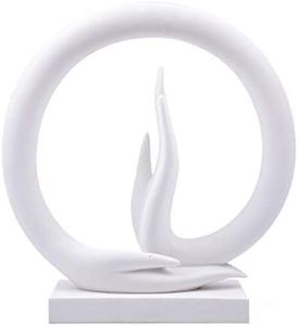 Carefree Fish Starry White Sandstone Buddha Hand Statue Yoga Decor The Art of Minimalism Valuable Collection (Solid 6.6 Pounds)