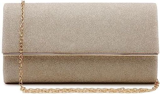 Dasein Women's Evening Bag Glitter Clutch Wedding Bridal Purse Sparkle Cocktail Party Prom Handbag (Gold)