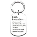 KIYANSH Little Reminders Keychain,Mental Health Gift,You are enough,Inspiration Gift for Daughter Mom,Reminder Gift For Friend,Hug Gift,Self Love | Stainless Steel