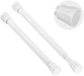 TYRON Small Spring Tension Curtain Rod 7 to 10.5 Inch, Mini Short Adjustable Tension Rod, Suitable for Narrow Window, Sidelight, Cupboard, Refrigerator (White, 2 Pack)