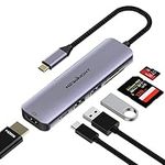 USB C Hub USB-C to HDMI Adapter - Newmight 6 in 1 USB C Docking Station with 100W Power Delivery HDMI 4K@30HZ USB3.0 Fast Data Transfer SD/TF Card Reader, for MacBook and Other Type C Devices