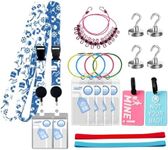 Cruise Luggage Tag Essentials,Cruise Luggage Tags | Retractable Cruise Card Lanyard | Beach Towel Strap | Travel Clothesline|Magnetic Hook Cruise Essentials Kit Compatible with All Cruise Lines-15PCS