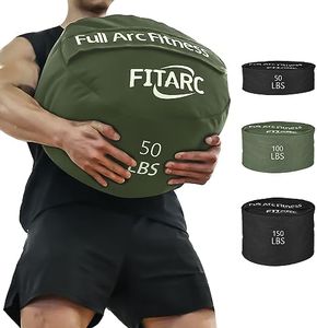 Fitarc Sandbag Workout Bag, Sand Bags for Weight Training, Sandbag for Fitness and Strength Training, Cross-Training & Exercise, Workouts Equipment Sand Not Included (Green 50LB)