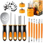 Halloween Pumpkin Carving Tools, 24 PCS Best Pumpkin Carving Tools, Stainless Steel Professional Pumpkin Cutting Carving Set with Carrying Case, Carving Kit Tools for Halloween