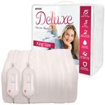 MYLEK Electric Blanket King Size Bed Fitted Heated Mattress Cover Underblanket Dual Control, Elasticated, Skirt 192 x 152 x 40cm, Overheat Protection, Machine Washable, Safe For All Night Use (King)