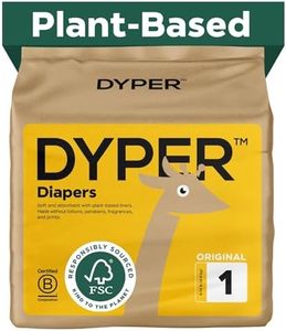 DYPER Bamboo Baby Diapers Size 1 | Natural Honest Ingredients | Cloth Alternative | Day & Overnight | Plant-Based + Eco-Friendly | Hypoallergenic for Sensitive Newborn Skin | Unscented - 36 Count