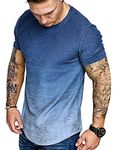 COOFANDY Men Muscle Workout T Shirt Gym Bodybuilding Active Short Sleeve Tee Top Black, One Piece- Pattern13 (Tie Dye Print), Medium