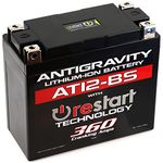 Antigravity AT12-BS Performance Lithium Motorcycle Powersport Battery with Built-In Jump Starting, 6.1Ah Replaces YT12, YT12BS, Ducati, Kawasaki