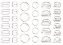 Tupalizy 240PCS Bra Strap Hooks for Sewing Bikini Halter Swimsuit Tops Lingerie Rings Nylon Bathing Suit Clips Clasp Sliders, Clear, 8mm, 12mm