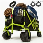 Maximuv 233L Capacity Festival Trolley Cart | Foldable Camping & Beach Trolley on Wheels | Heavy-Duty Folding Wagon with Cool Box & Adjustable Handle | All-Terrain Wide Wheels | Outdoor Garden | 120kg
