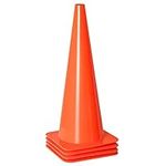 [7 Pack] Traffic Safety Cones, 15 Inch Orange Parking Cones Training Cones, Plastic Cones for Indoor/Outdoor Activity & Festive Events (18 in Orange-4 Pack)