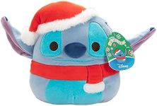 Squishmallows Original 8-Inch Santa Stitch - Lilo & Stitch - Official Jazwares Disney Christmas Plush - Collectible Soft & Squishy Stuffed Animal Toy - Gift for Kids, Girls & Boys