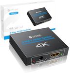 eSynic 4K/30HZ HDMI Splitter 2 Way HDMI Splitter 1 in 2 out HDMI Splitter HDMI 1.4 Hdcp Bypass Splitter HDMI Splitter Dual Monitor Supports 4K& Full HD for HDTV PS4 Blu-ray Player Laptop Satellite etc