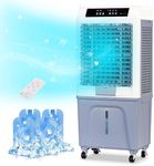 Uthfy Evaporative Air Cooler,3880CFM Swamp Cooler With 10.6 Gal Tank, 43" Portable Evaporative Cooler With Remote,12H Timer,4 Ice Pack,Oscillation,3 Speeds,3 In 1 Cooling Fan for Garage,Patio,Basement